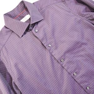 Eton Contemporary Sz M Purple Patterned Men's Dress Shirt